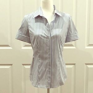 Ann Taylor French-cuff short sleeve button down